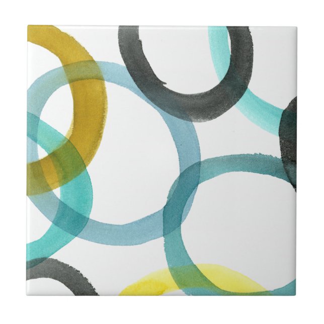 Interlocking Yellow & Blue Circles Tile (Front)