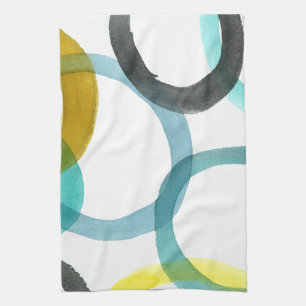 Interlocking Yellow & Blue Circles Towel