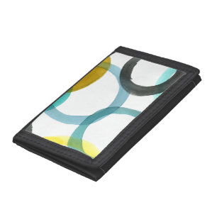 Interlocking Yellow & Blue Circles Tri-fold Wallet