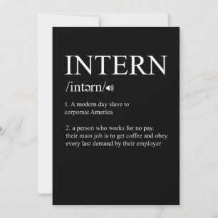 Intern Definition Internship Job Assistant Gift Invitation
