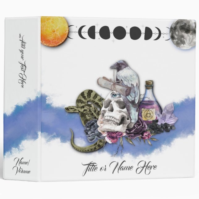 Internal Alchemy Mystic Nigredo Sun Moon 3 Ring Binder (Front/Spine)