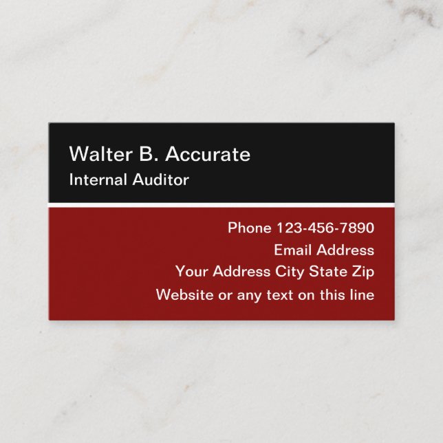 Internal Auditor Business Card (Front)