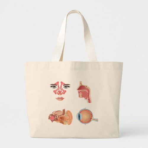 Internal human organs large tote bag