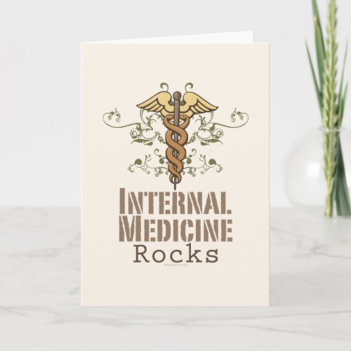 Internal Medicine Rocks Caduceus Greeting Card