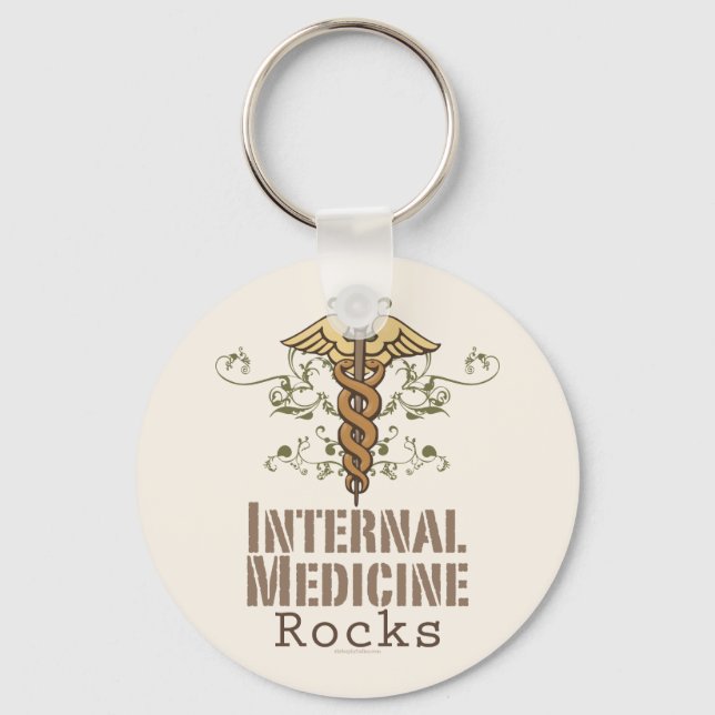 Internal Medicine Rocks Caduceus Key Chain (Front)