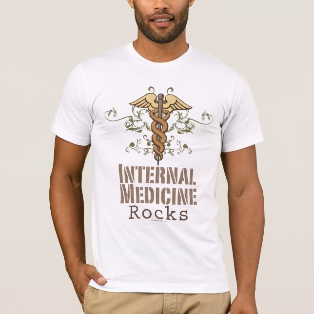 Internal Medicine Rocks Caduceus T shirt (Front)