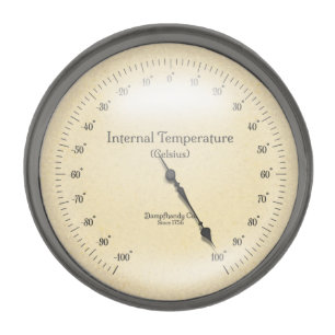 Internal Temperature Gauge Steampunk Industrial Gunmetal Finish Lapel Pin