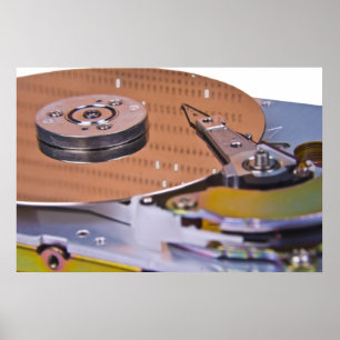 Internals of a hard disk drive poster