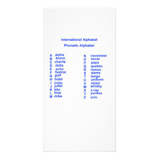 International Alphabet Card