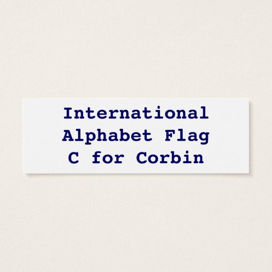 International Alphabet Flags C (Back)