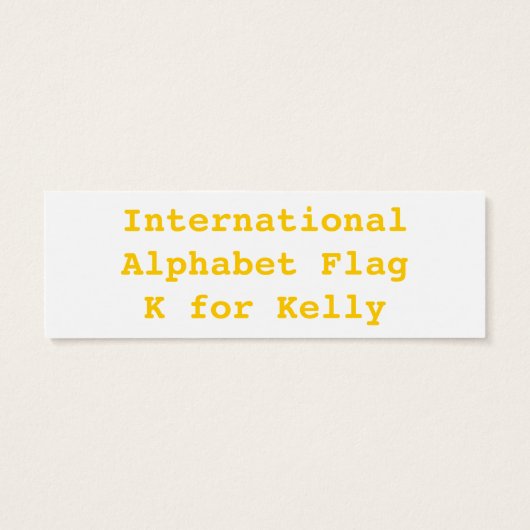 International Alphabet Flags K (Back)