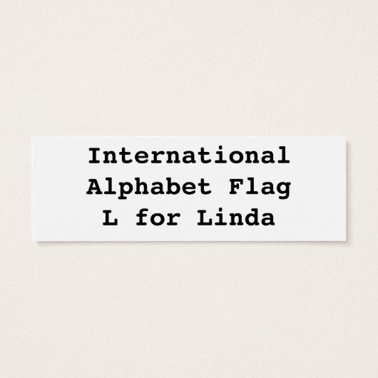 International Alphabet Flags L (Back)