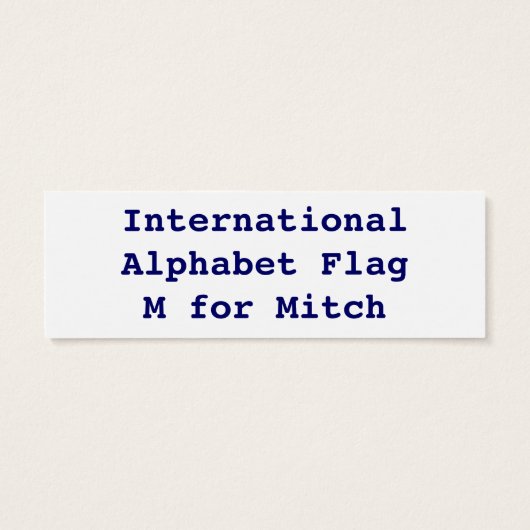 International Alphabet Flags M (Back)