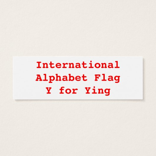 International Alphabet Flags Y (Back)