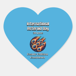 International Asteroid Day. 30 June Heart Sticker