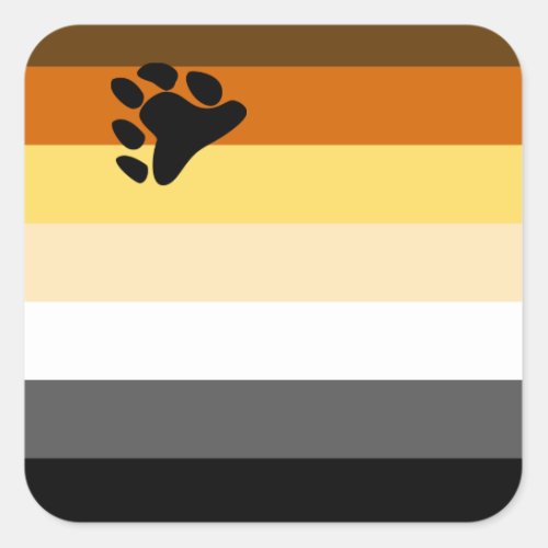 International Bear Brotherhood Pride Flag Square Sticker