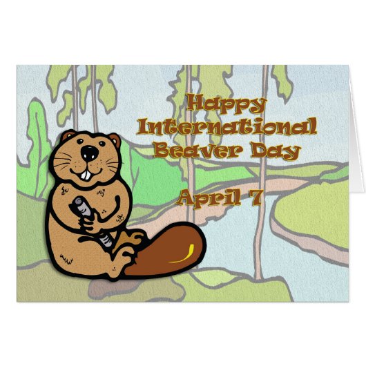 International Beaver Day April 7 Cards (Front Horizontal)