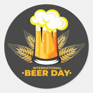 International Beer Day Classic Round Sticker