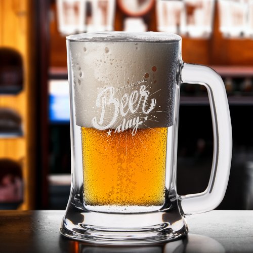 International Beer Day Etched Stein