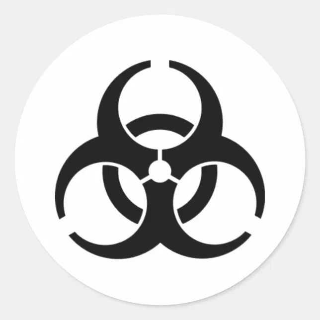International Biohazard Warning Symbol Classic Round Sticker | Zazzle