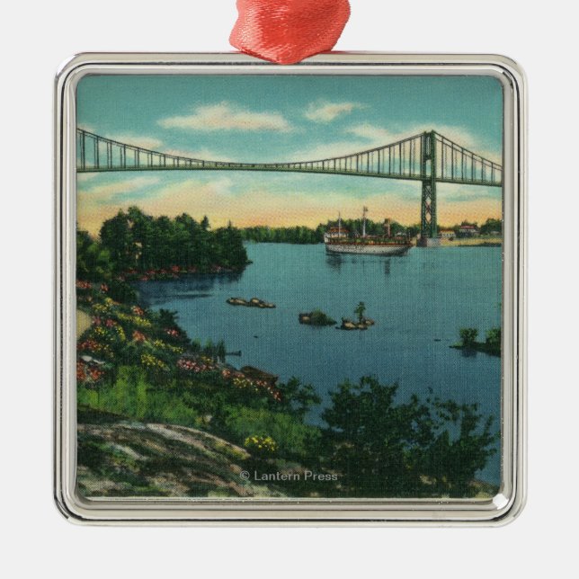 International Bridge American Span View # 2 Metal Ornament (Front)
