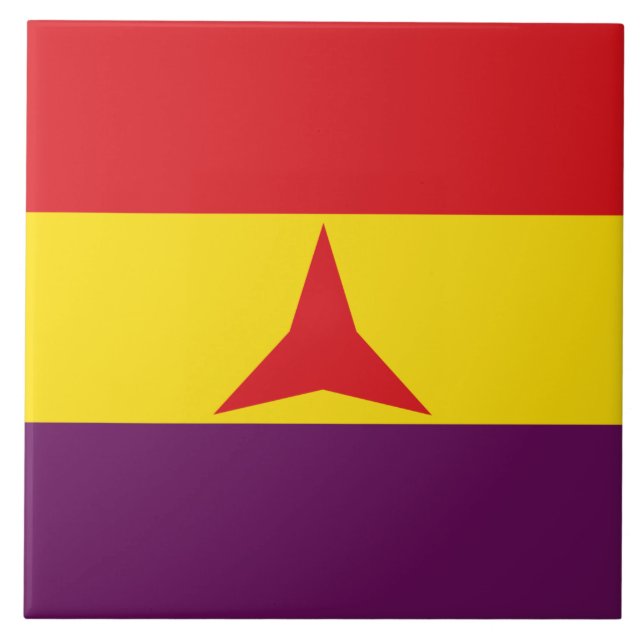International Brigades Flag (Spanish Civil War) Ceramic Tile (Front)