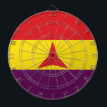 International Brigades Flag (Spanish Civil War) Dart Board<br><div class="desc">This design features the flag of the International Brigades, which were military units set up to assist the Popular Front government of the Second Spanish Republic during the Spanish Civil War. It is estimated that around 50, 000 volunteers served in the International Brigades, of whom 15, 000 died in conflict....</div>