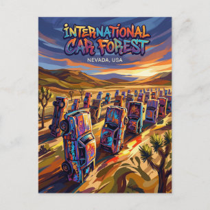 International Car Forest of the Last Church USA Postcard