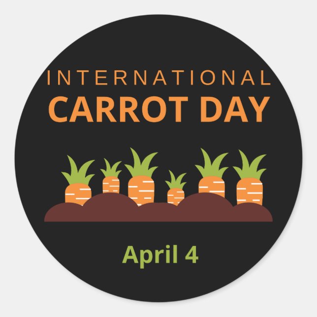 International Carrot Day April 4 Classic Round Sticker (Front)
