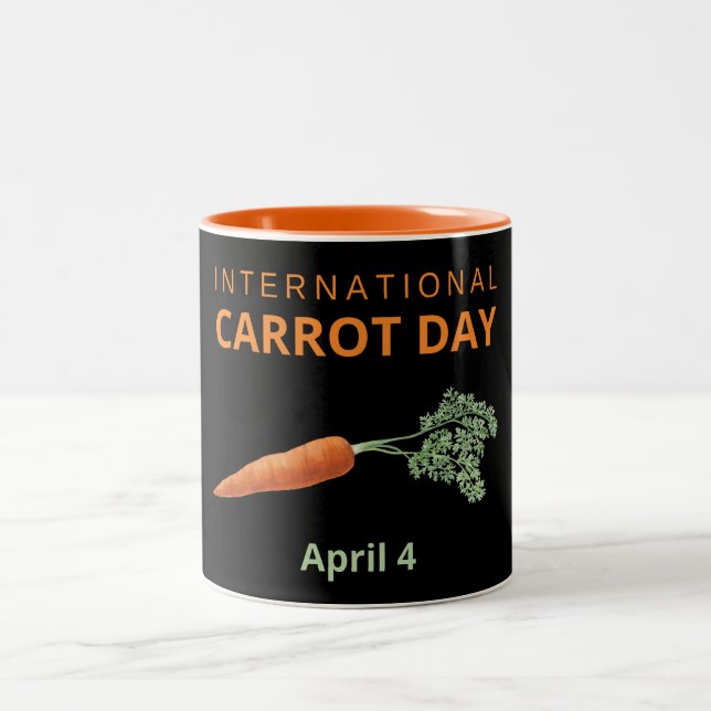 International Carrot Day April 4 Two-Tone Coffee Mug (Center)