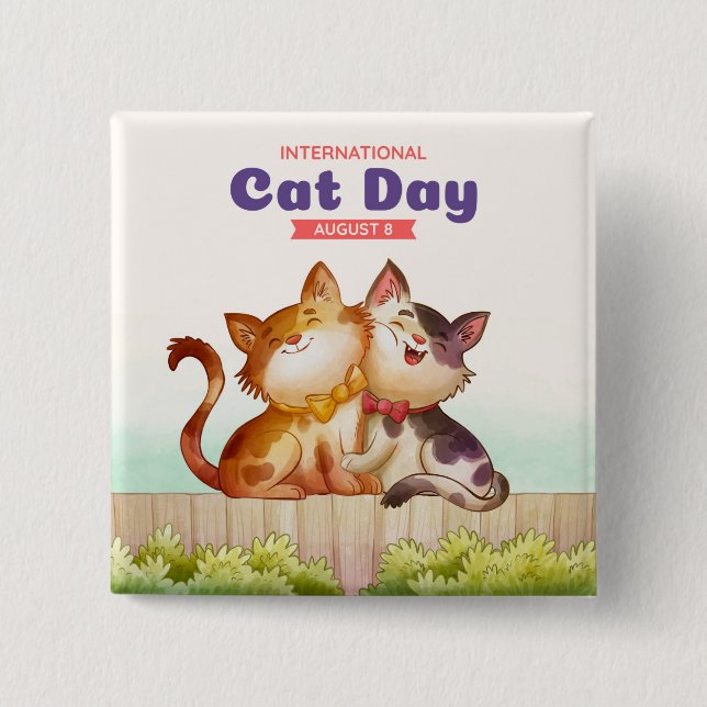International Cat Day  Button (Front)