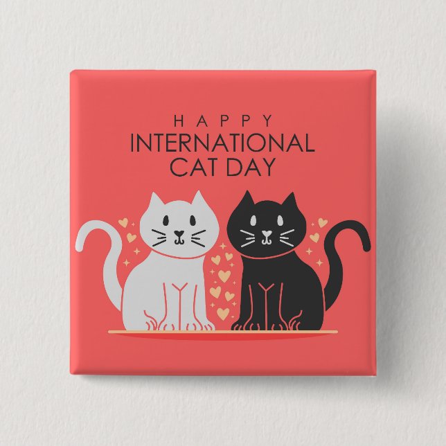 International Cat Day  Button (Front)