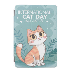 International Cat Day Cute Whimsical Cat Art iPad Mini Cover