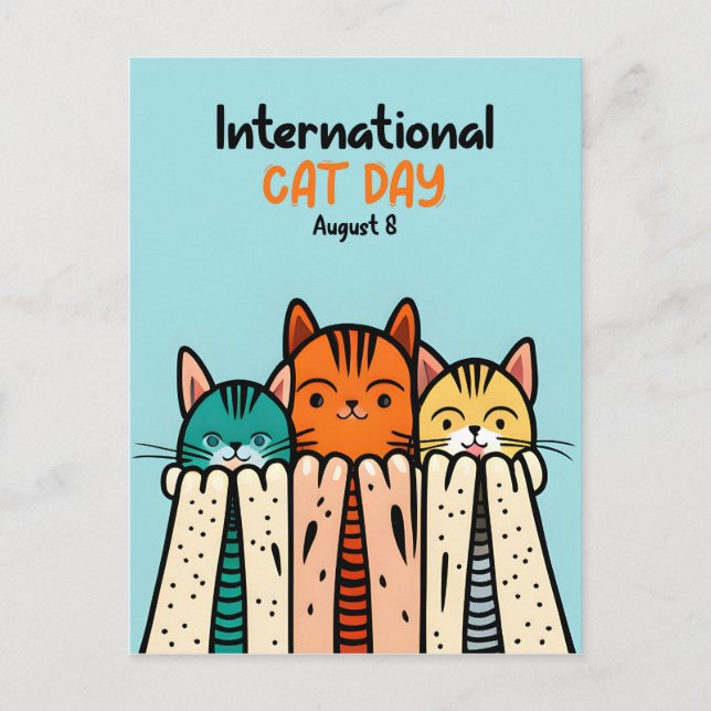 International Cat Day  Postcard (Front)