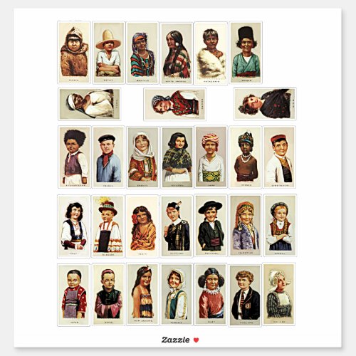 International Children world travel collage sheet Sticker