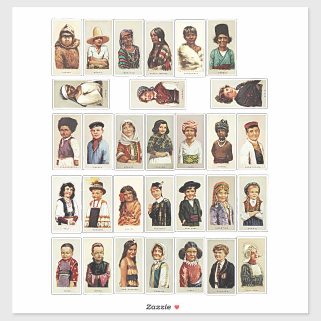 International Children world travel collage sheet Sticker (Sheet)