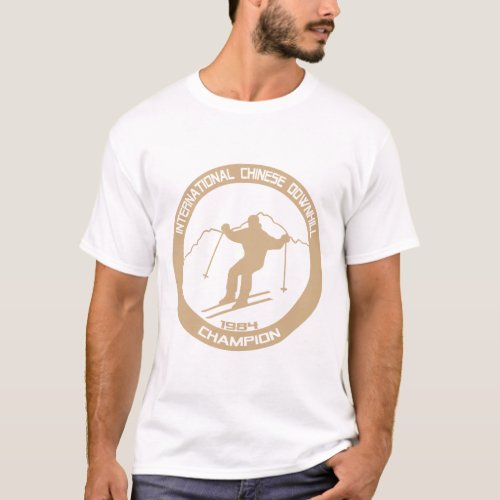  International Chinese Downhill Champ 1984 Tan T_Shirt