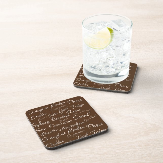 International Cities (New York,London,Paris,Dubai) Beverage Coaster (Right Side)