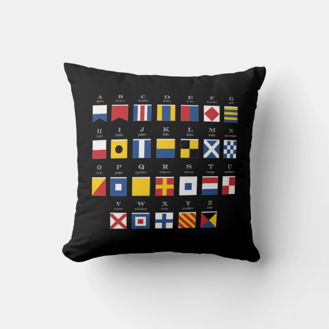 International Code of Signals Alphabet 3 Throw Pillow (Front)