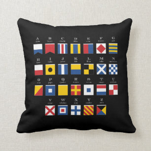 International Code of Signals Alphabet 3 Throw Pillow
