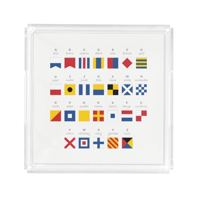 International Code of Signals Alphabet Acrylic Tray (Front)