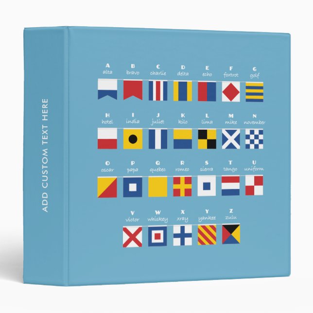International Code of Signals Alphabet Binder (Front/Spine)