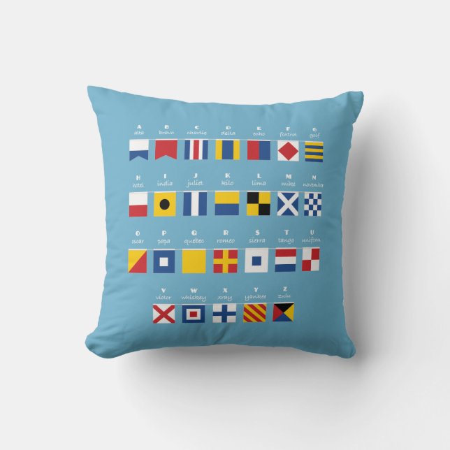 International Code of Signals Alphabet Throw Pillow (Front)