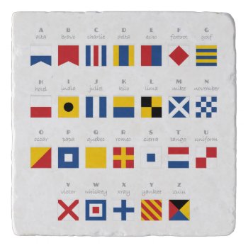 International Code Of Signals Alphabet Trivet by AnyTownArt at Zazzle