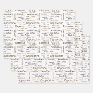 International Coffee Drinks Personalized Modern Wrapping Paper Sheets