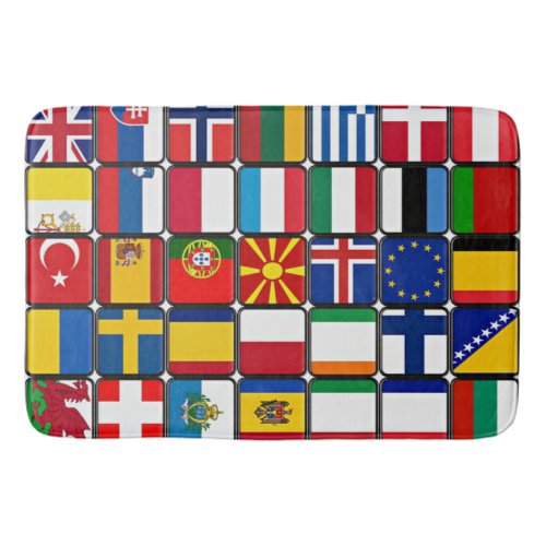 International collection of world flags bath mat
