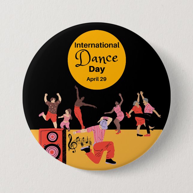 International Dance Day | World Dance Day Button (Front)