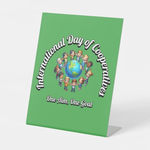 International Day of Cooperatives One Goal Pedestal Sign