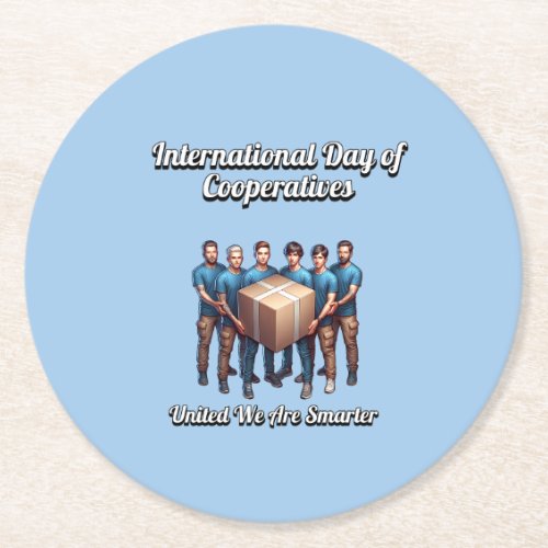 International Day of Cooperatives Round Paper Coaster