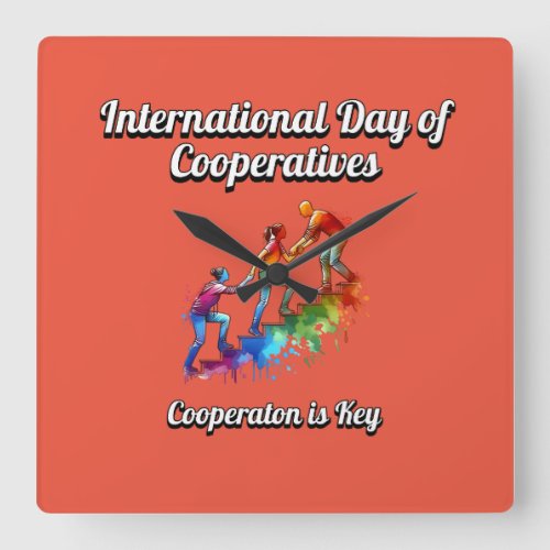 International Day of Cooperatives  Square Wall Clock